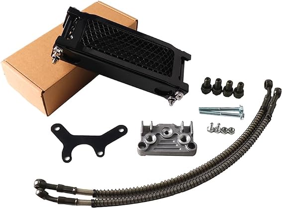Oil Cooler Radiator Motorcycle Oil Cooler Cooling Radiator Engine/Fit For CRF XR KLX 50 70 90 110 125 140cc Dirt Pit Bike Scooter ATV(Black B 125-140cc)