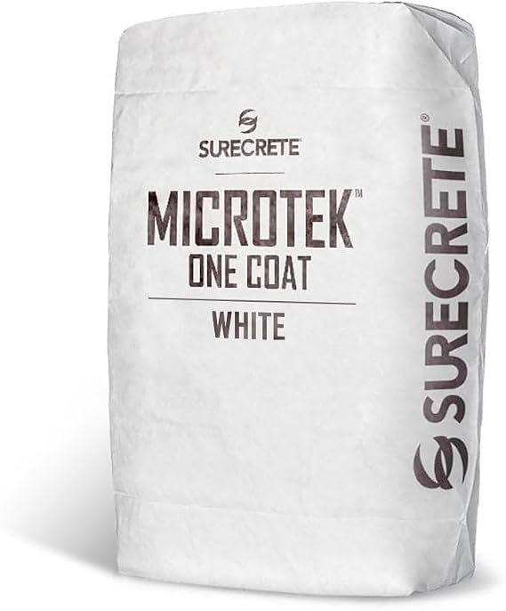SureCrete MicroTek One Coat | White | 40 lb | Thin Concrete Overlay Microcement Micro Topping Smooth