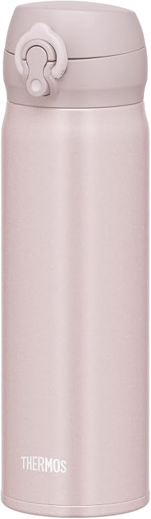 Thermos JNL-505 BEP Vacuum-Insulated Travel Mug, 16.9 fl oz 0.5L Beige Pink, Easy to Clean with Removable Mouthpiece, Lightweight, One-Touch Open, Stainless Steel Bottle, Keeps Hot and Cold, Thermos