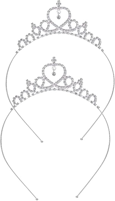 2Pcs Beautiful Princess Crystal Crown,Tiaras And Crowns for Women | Secure Fit,Add Radiant Charm,Elegant Wedding Crown Tiara,for GirlsWomen Birthday Prom Bridal Halloween Party