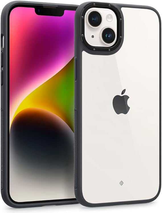 Caseology Skyfall Case Compatible with iPhone 14 Plus - Matte Black/Grey