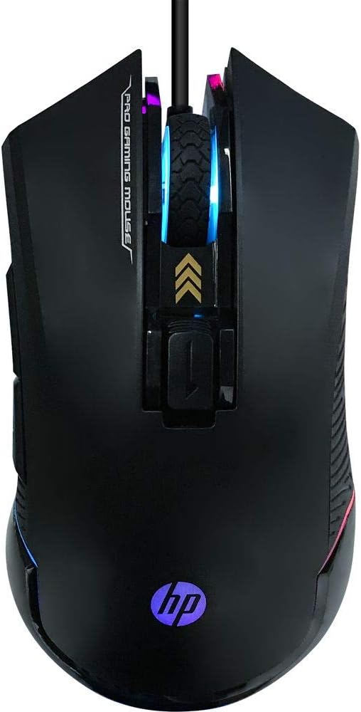 HP Wired Gaming Mouse LED RGB Backlit Adjustable 6200 DPI 6 Programmable Buttons Ergonomic USB Mice for Gamers