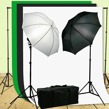 Fancierstudio Lighting Kit 800 Watt 3 x Muslin Backdrop 10'x10' Background Stand Light Kit By Fancierstudio FKZ02