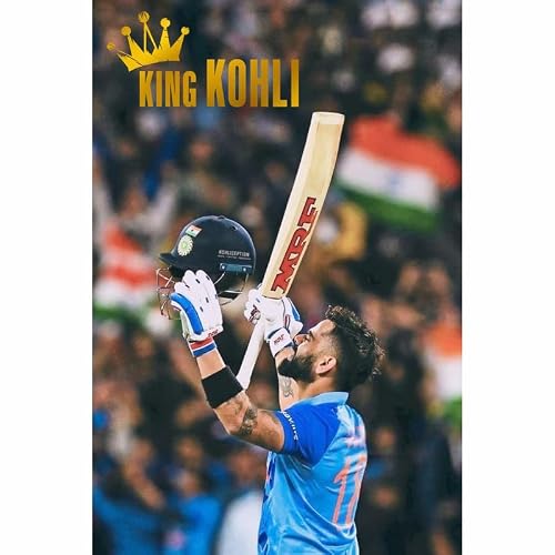 PITTAL Virat Kohli Poster for Home Office and Student Room Wall | Aesthetic Poster | Wall Decor VRTKHL3 18X12 inch