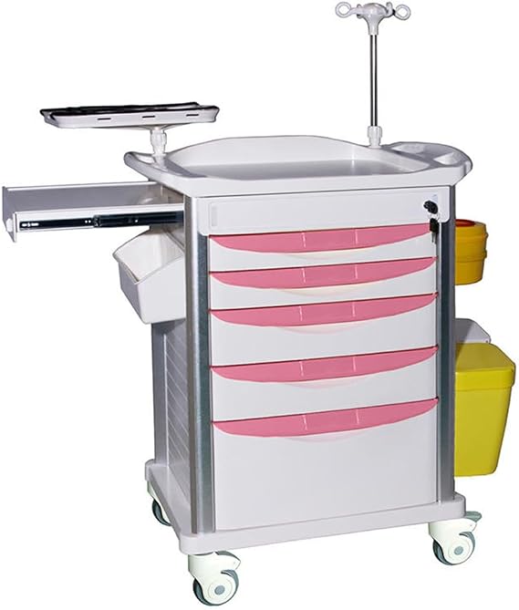 Mobile Medical Cart, Emergency Crash Cart with Accessories, Quick Ship, Medical Supply Cart,Portable Professional Cart, for Hospitals and Clinics