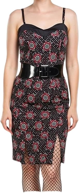 Tattooed Roses Slit Dress - Large - from Sourpuss Clothing