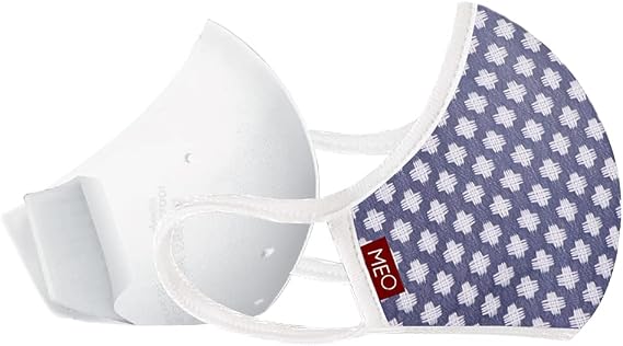 MEO Lite Face Mask - Reusable and Washable Face Mask, Breathable and Comfortable,  with 2 MEO Lite Replaceable Filters (Medium, Stitch)