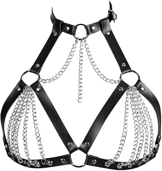 Sexy Jewellery, Women's Leather Body Chains for Women Adjustable Body Chain for Parties, Clubs, and Special Events