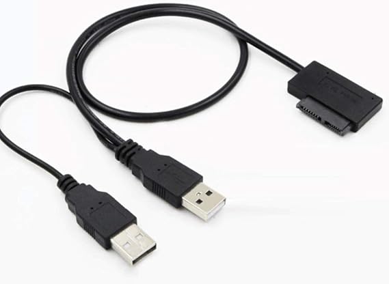13 Pin Slimline SATA to USB Adapter for Optical Drives and SSDs High-Speed Data Transfer.