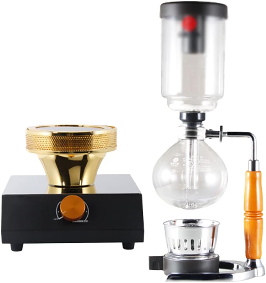 JITEM Cafetera Syphon Coffee Maker Manual Retro Vacuum Glass Siphon Pot Percolators 3 Cups Glass Tabletop Siphon Coffee Maker for Coffee or Tea