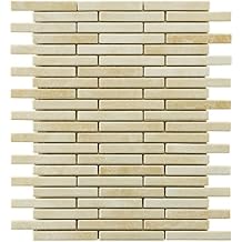 SomerTile Rustica Brick Perla Bone 10.75" x 12.75" Porcelain Mosaic Tile