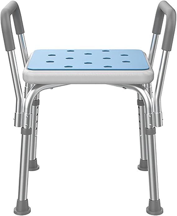 Shower Chair with Padded Seat, Shower Bench with Arms, Shower Stool Bath Chair for Elderly, Handicap Tub Shower Seats for Adults,White,A
