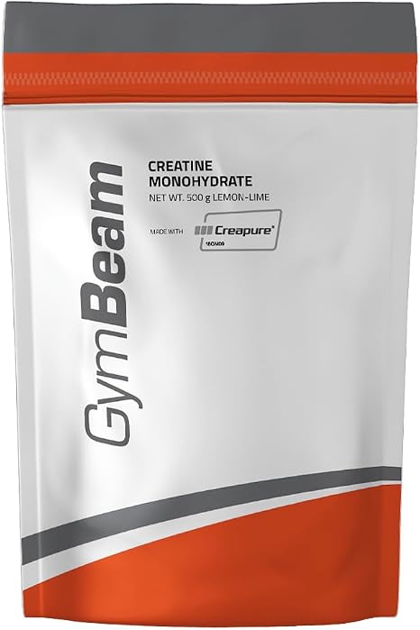 Creapure Creatine Monohydrate Powder - Micronised Also with Flavour High Dose 100% Pure Creatine Powder Vegan - for Training & Performance Enhancement - GymBeam (500 g Lemon Lime)