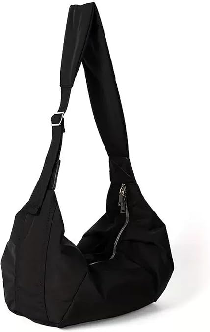 Women's Crescent Moon Crossbody Bag, Large Shoulder Bag, Women's Corduroy Bag, Crescent Moon Cord Shoulder Bag for Travel, Work, Uni, black