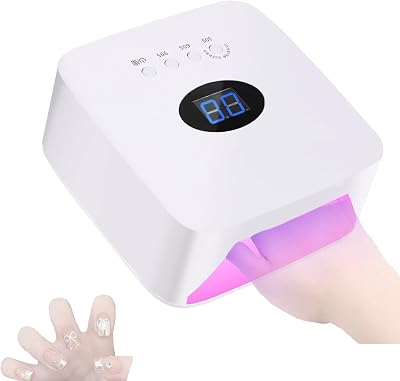 54w Nail Phototherapy Lamp,Nail Lamps For Gel Polish,Smart Sensing,With 30pcs Lamp Beads,3 Timers,UvLed Dual Light Source,Professional Uv Light For Home Salon Nail Art Tools,Red