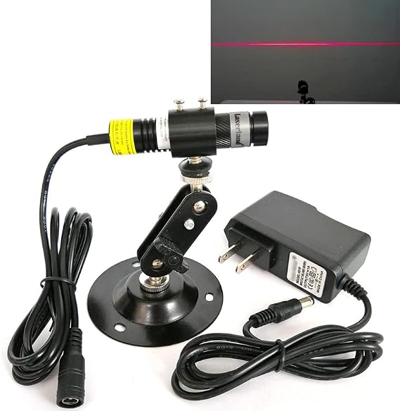 Line Light for Alignment (+AC-DC adpter+Holder, Red Line)
