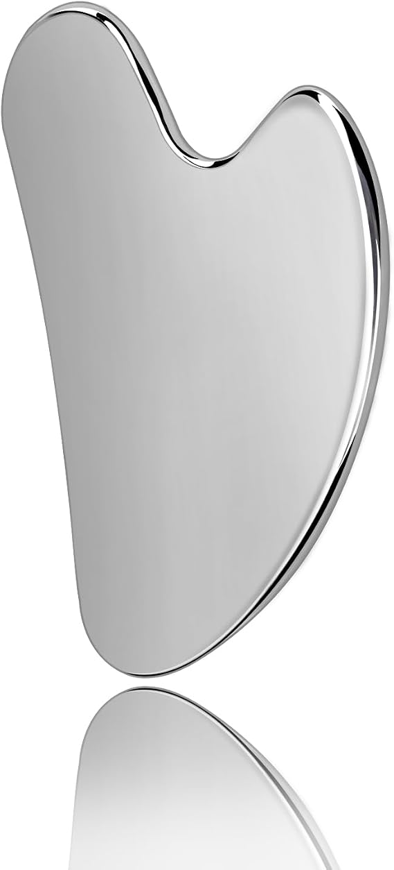 Gua Sha, Stainless Steel Gua Sha Facial Tools, Guasha Tool for Face Upgraded, Guasha Stainless Steel (Silvery)