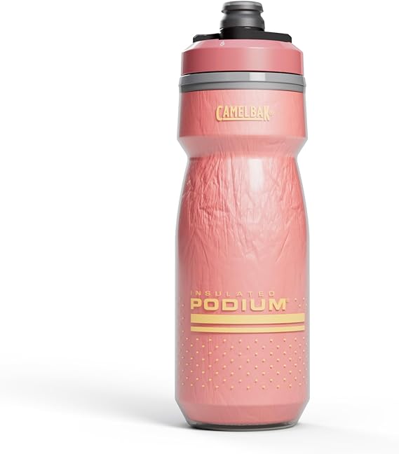 CamelBak Podium Chill Insulated Bike Squeeze Water Bottle, Cold Retention for Cycling, 21oz, Coral Sunset