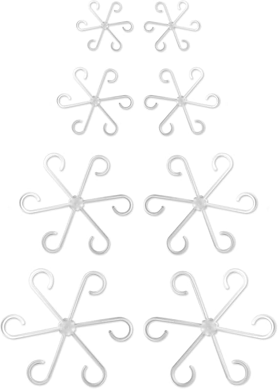 Clear Indoor Plant Support Stakes, 8 Pack Plastic Stem Holders
