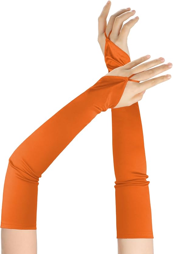 Fingerless Gloves Women Opera 1920s Long Gloves Satin Wedding Gloves Costume Tea Party Gloves Elbow Length Gloves