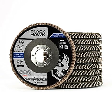 BHA 4.5" x 7/8" T27 Grinding and Sanding Flap Discs, 40 Grit - 10 Pack