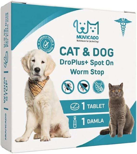 Cat Dog Worm Stop Inner Outer Parasite Drop Tablet Set