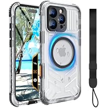 for iPhone 16 Pro Max Waterproof Case Compatible with MagSafe, IP68 Underwater Case Built-in Screen Protector, Slim Translucent 360 Full Body Protection, 12FT Military Grade, 6.9 Inch (Black)