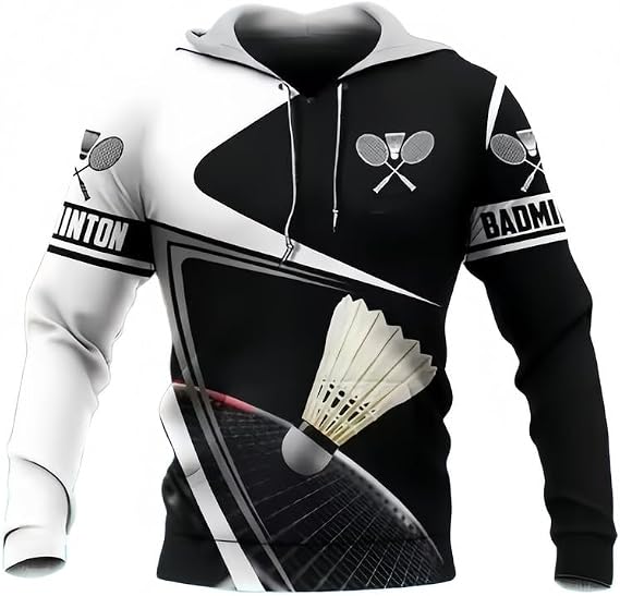 Badminton 3D Print Men Women Sports Hoody Casual Long Sleeve Fashion Shuttlecock Streetwear Sweatshirts Gym Pullovers Tops