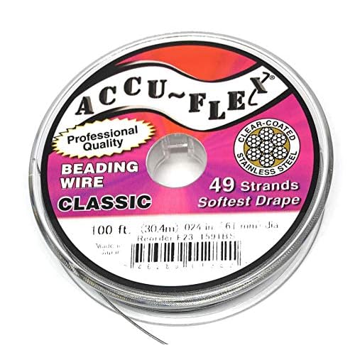 Accu-Flex Beading Wire .024 Inch Width 49 Strand 100 Feet