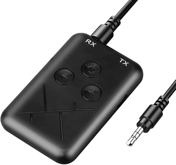 Bluetooth 5.0 Transmitter Receiver 2 in 1 Quick Connect Wireless 3.5 mm Adapter 10 m Bluetooth Range Bluetooth Wireless Audio Adapter for TV/Home Sound System/Car