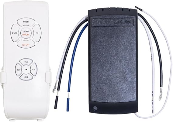 Wireless Smart Ceiling Fan Light Controller, Remote Control with Timing Switch for 3-Speed Fan, Compatible with Most Fan Light Models(220V)
