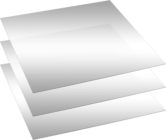 Yookeer 3 Pcs Two Way Mirror, 12x24x0.04 in Acrylic Sheet, 30% Transparent