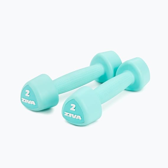 ZIVA RPU Tribell Dumbbell Pair Premium Urethane-Coated Hand Weights with Ergonomic textured Grip & Steel Core 220 lb Sets in Multiple Colors for Strength Training