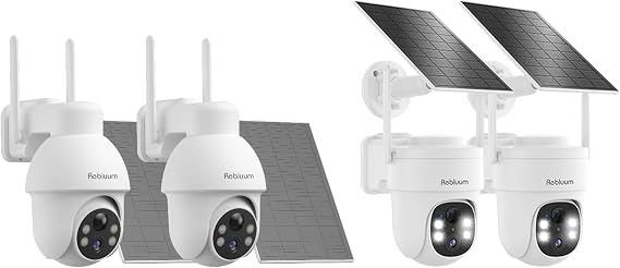 Security Camera Wireless Outdoor, 2K Solar Security Camera and 5MP Solar Camera Outdoor Wireless, Battery Powered 360PTZ Camera(4 Pack)