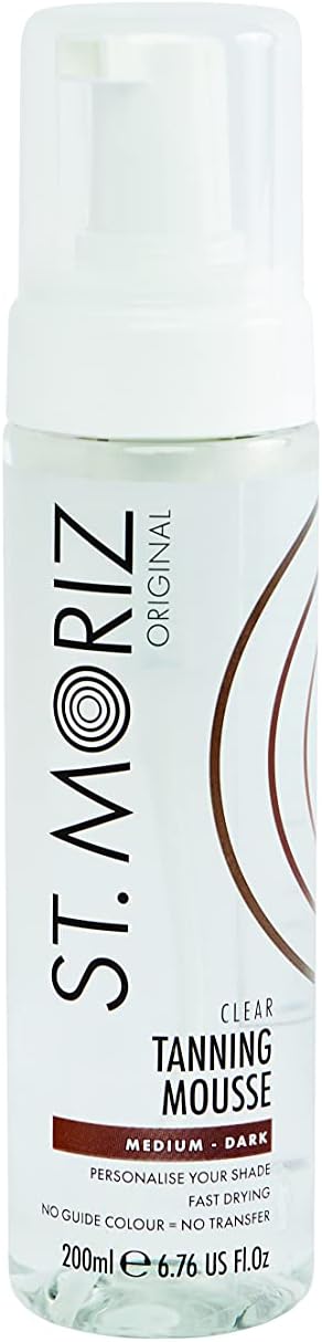 St Moriz Original Instant Clear Tanning Mousse in Medium to Dark | Fast Drying Vegan Fake Tan | Light Glow in 1 Hour, Deeper Glow After 8 Hours | Dermatologically Tested | Cruelty Free | 200ml