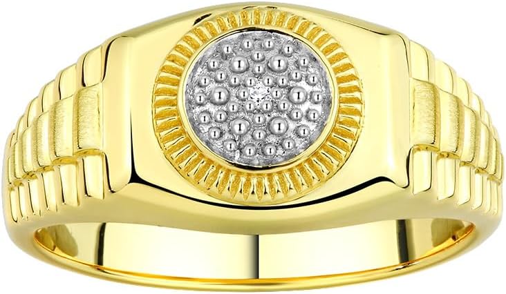 Rylos Ring Sterling Silver or Yellow Gold Plated Silver & Diamond Ring. Explore Silver rings, designer-inspired luxury in sizes 6-13.