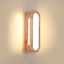 ZONJIE Indoor Wall Light, 12W LED Wooden Wall Lights for Living Room, 3000K, Modern Walls Sconce Bedside Lamp, for Bedroom Kitchen Dining Room Hallway [Energy Class F]