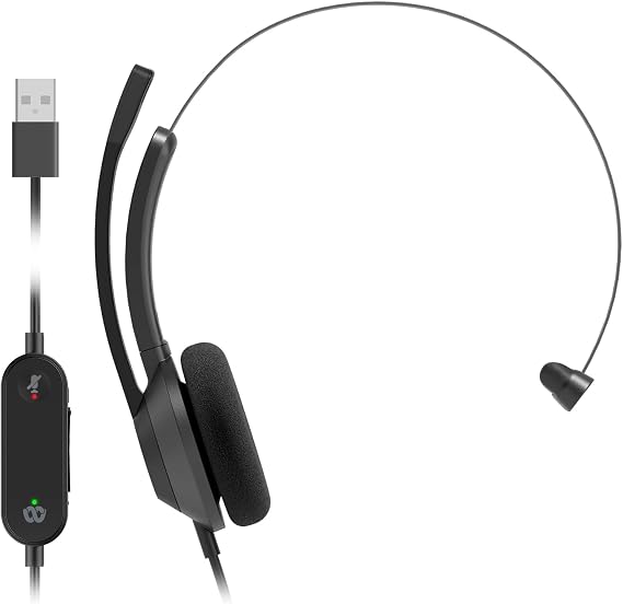 Cisco Headset 321 USB, Wired Single On-Ear Headphones, Webex Controller with USB-A, Carbon Black, (HS-W-321-C-USB)
