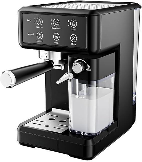 Coffee Maker, 20Bar Professional Espresso Machine, One Button Operation, Easy to Clean, Retro Mini All-in-One Coffee Machine, Milk Foam/Latte Art/Steam Stainless Steel, Home Use CM5320