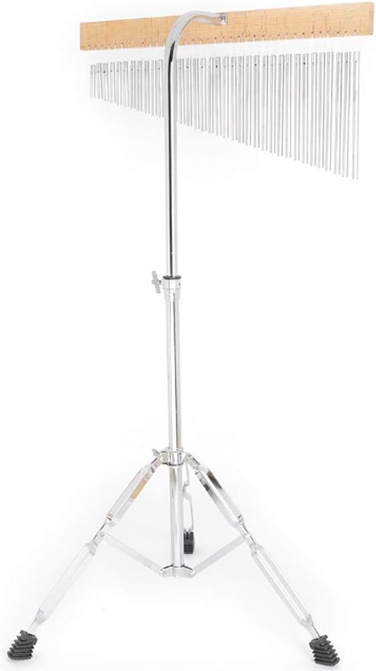 Bar Chimes Musical Instrument, 36 Tone Wind Chimes Percussion With Tripod Stand, Portable Stainless Steel Single-Row Wind Chime For Music Performances, Chorus Music Performances (Silver)