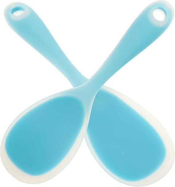 SHOWERORO 2pcs Wear-resistant Silicone Rice Spoon Compact Rice Scoopers for Kitchen Household and Restaurant Use Easy to Clean and Ergonomic Design Reusable Cooking Utensils