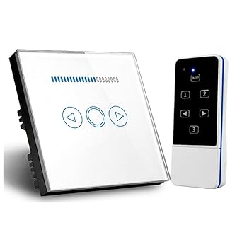 Touch Dimmer Switch UK Standard Crystal Touch Glass Remote Control Light Smart Switch White