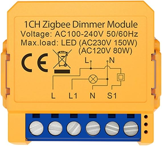 Tuya Zigbee Dimmers Switch Module 1CH Control LED Lights Dimmable Switch Stepless Dimming+Voice Control