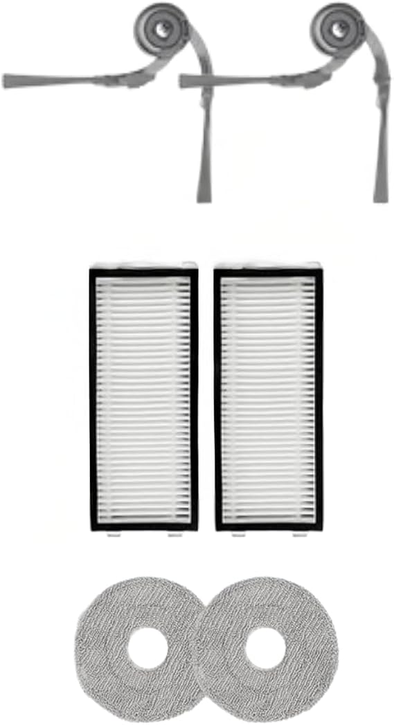 Saros Z70 Roborock ile Uyumlu 2 Yan Fırça 2 Filtre 2 Mop
