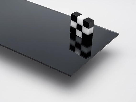 1/8" (3mm) Black Mirror Acrylic Plexiglass Plastic Sheet 12" x 12" Nominal Size