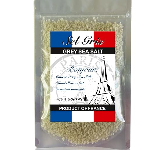 Gourmet French Salt from the Celtic Sea 8 oz - Hand Harvested by the celtics - Rich in 82 Minerals, PERFECT FOR HIDRATATION, Salt from Guerande France- using celtics method to create this Gourmet Sel Gris.