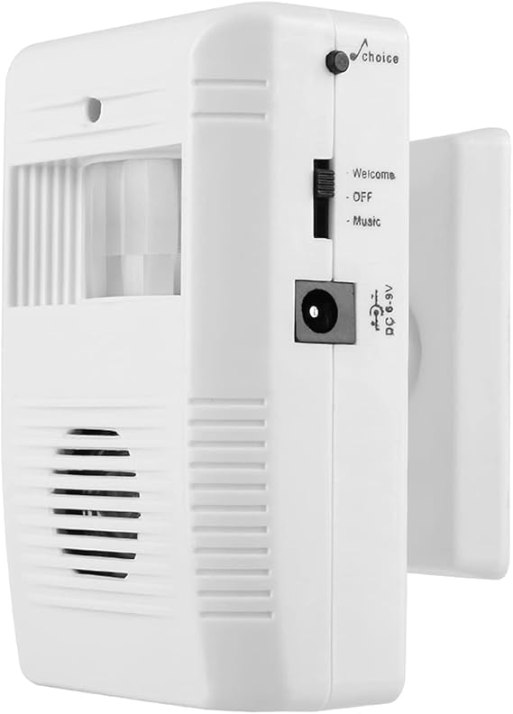 Motion Sensor Doorbell, Business Door Chime Infrared Welcome Sensors Store Buzzer Monitor Outdoor Visitor Bell Wireless Driveway Alarm Long Range Detection Induction Wel Device for Shop Garage
