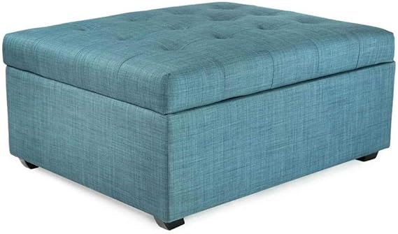 SpaceMaster iBed Convertible Ottoman with Fold Out Hideaway Guest Bed, Blue