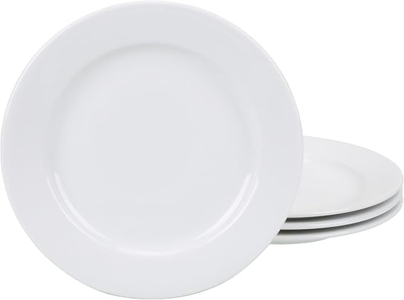 BIA Cordon Bleu Everyday Porcelain Bistro Salad Plates, Set of 4, 8" each, White