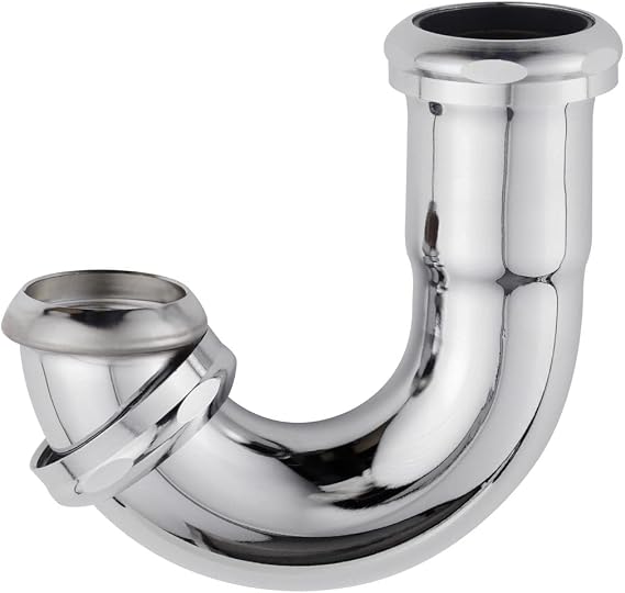 ZM Brass J-Bend Sink Trap 1-1/2 Inch with a Captive Nut Chrome Finish